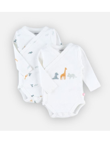 Bodys Bio croisés ML 2pces 12M - Tiga...