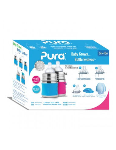 Starter set Biberon inox Pura 150 ml...