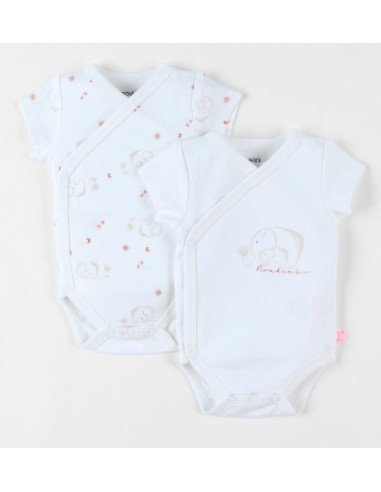 Bodys Bio croisés MC 2pces 6M -...