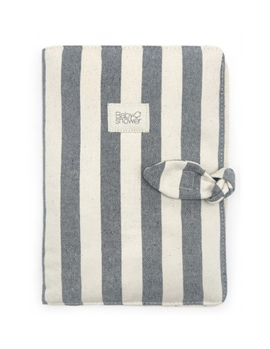 Protège carnet santé noeud - Navy Jean