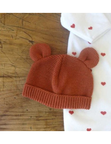 Bonnet naissance oreilles en maille...