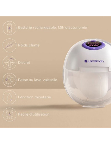 Tire lait main libre Lansinoh - Simple