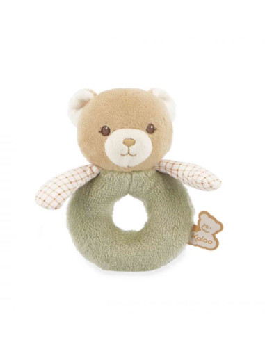 Doudou Hochet Ours - Vert