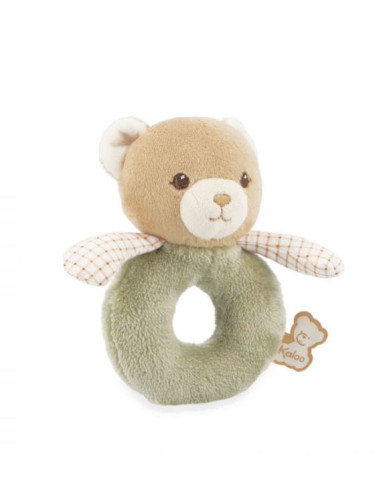 Doudou Hochet Ours - Vert