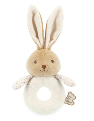 Doudou Hochet lapin - Crème