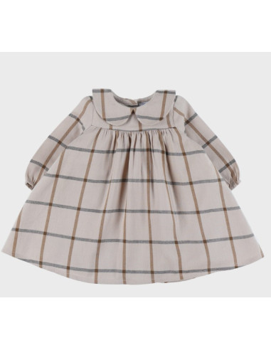 Robe, à carreaux beige -  Fluffy 9M