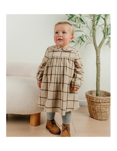 Robe, à carreaux beige -  Fluffy 9M