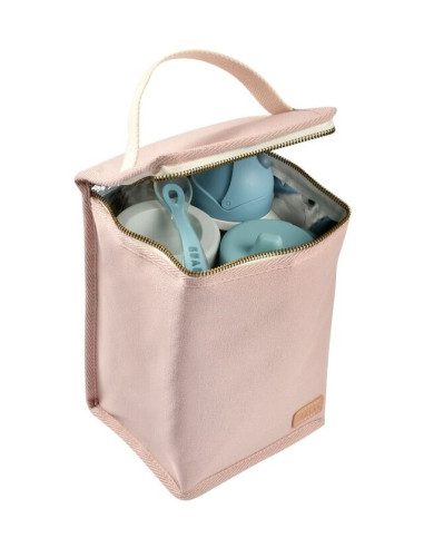Pochette repas isotherme - Rose poudré