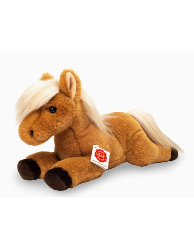 Cheval en peluche allongé 34 cm