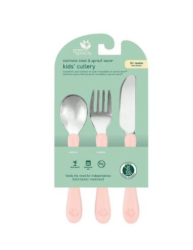 Couverts inox 3pc - Pamplemousse clair