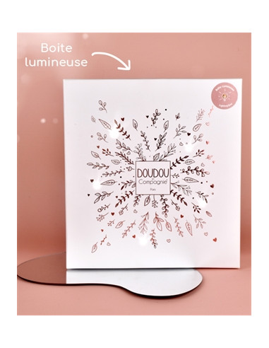 Doudou plat pétales 25 ans Ours - Rose