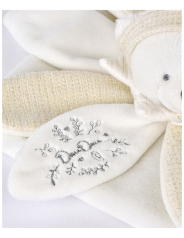 Doudou plat pétales 25 ans Ours - Blanc