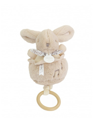 Boîte à musique Lapin 20 cm - Beige