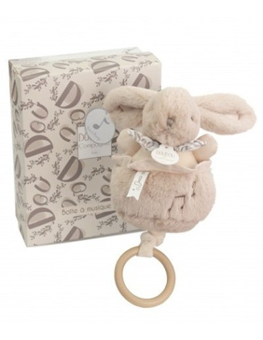 Boîte à musique Lapin 20 cm - Beige