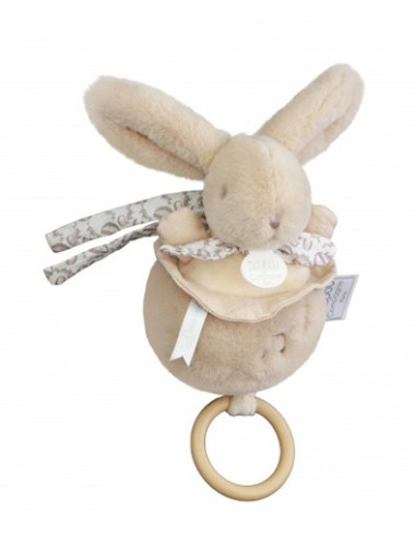 Boîte à musique Lapin 20 cm - Beige