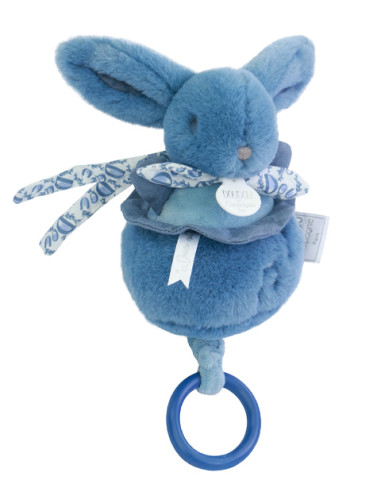 Boîte à musique Lapin 20 cm - Bleu