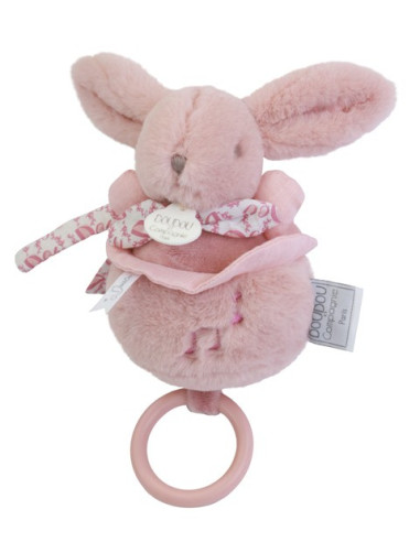 Boîte à musique Lapin 20 cm - Rose