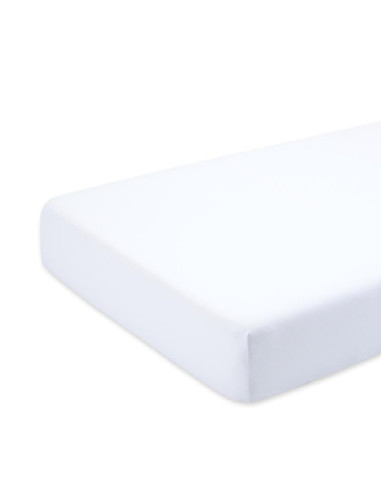 Drap housse - Jersey - Blanc - 75x95cm
