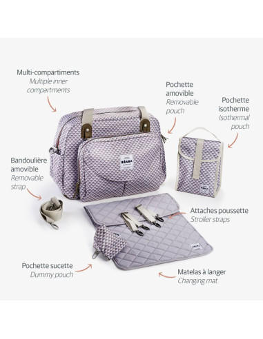 Sac Genève II - Play Print Grey/Coral