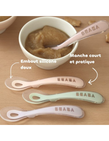 Cuillères 2ème âge - 4pces - Silicone...