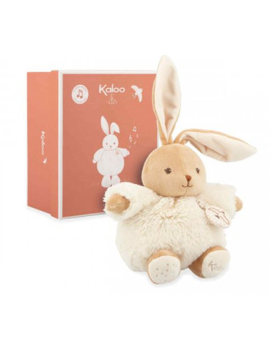 Peluche musicale lapin patapouf - Crème