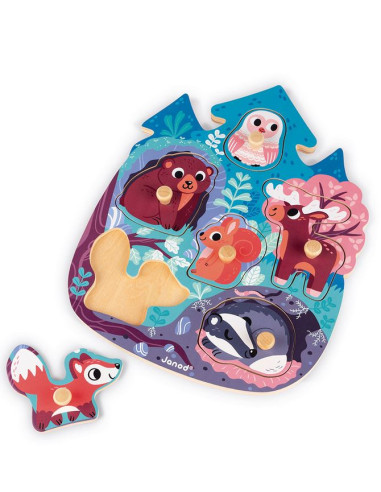 Puzzle encastrable bois - Happy Forest