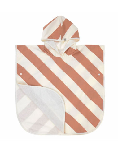 Poncho anti-UV -  Stripes Clay/ Sea Salt