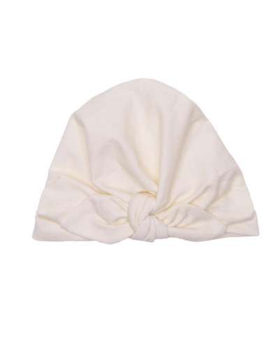 Bonnet turban naissance - Ivoire