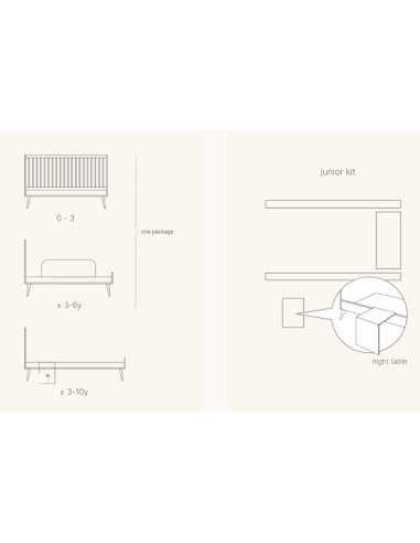 Lit convertible 70x140cm - Loft Honey...