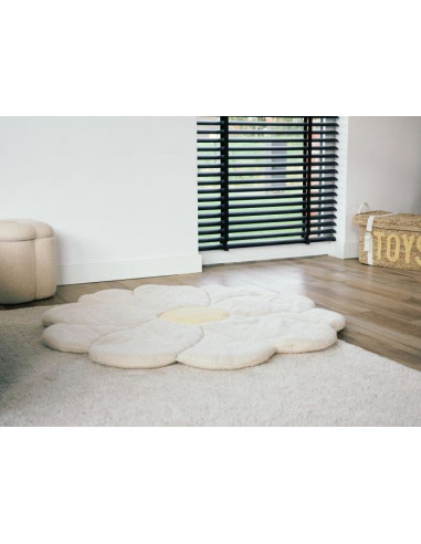 Tapis de jeu Fleur 110cm - Ecru/Jaune