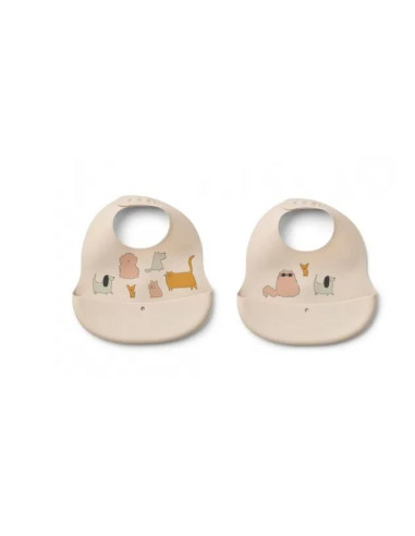 Lot de 2 bavoirs en silicone Tilda -...