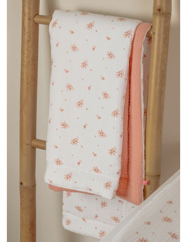 Couverture 75x100 mousseline - Fleurs...