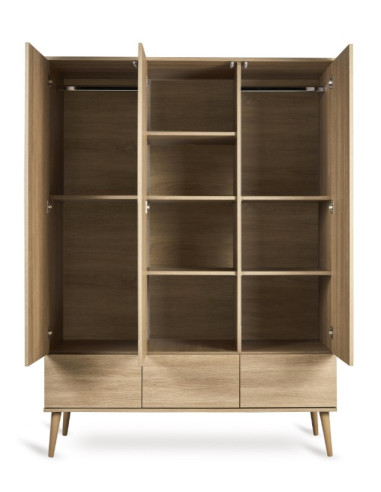 Garde-robe 3 portes Flow - Honey Ash