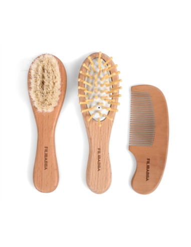 Set brosses et peigne bébé en bois...