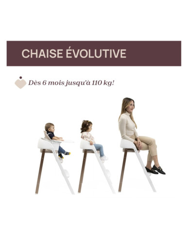 Chaise haute Crescendo Up -  Steel...