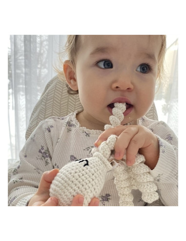 Hochet pieuvre Tricot - Crème
