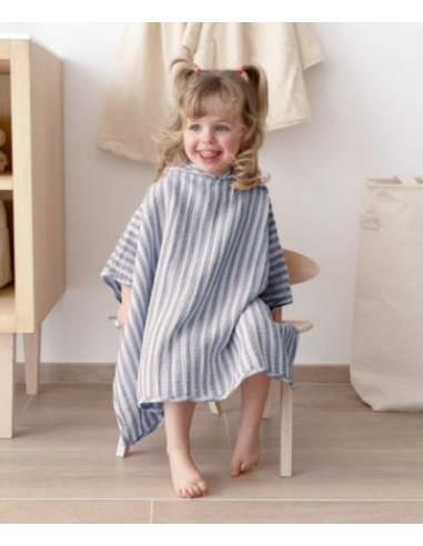 Poncho de bain en gaze de coton 9-36m...