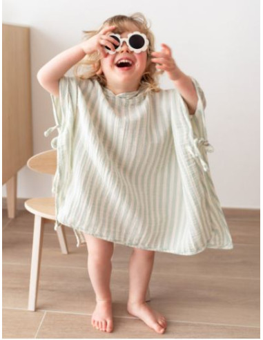 Poncho de bain en gaze de coton 9-36m...