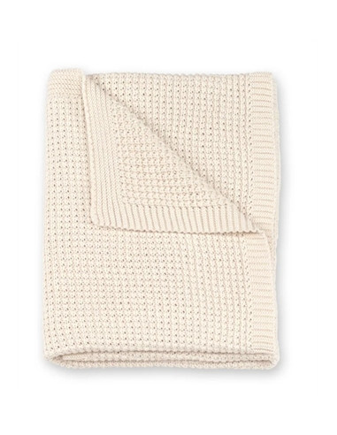 Couverture tricotée 80x100 Knitty - Ecru