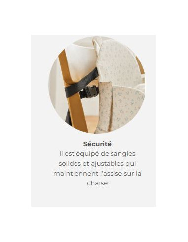 Rehausseur chaise - Fleuri Ecru