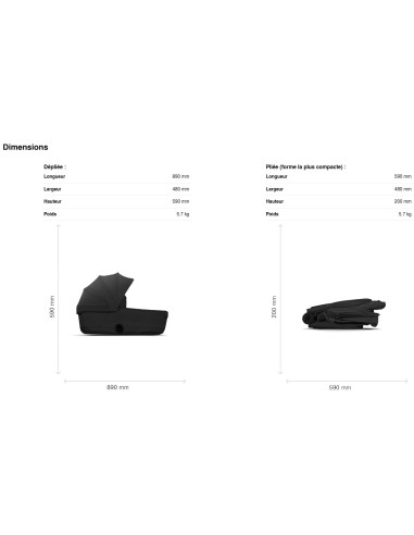 Nacelle pliable Luxe PRIAM Style -...
