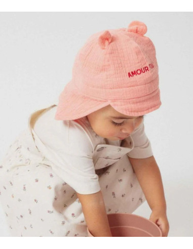 Chapeau de soleil flap ourson 3-6M...