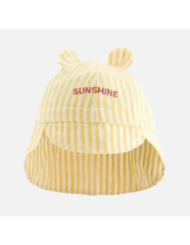 Chapeau de soleil flap ourson 6-12M -...