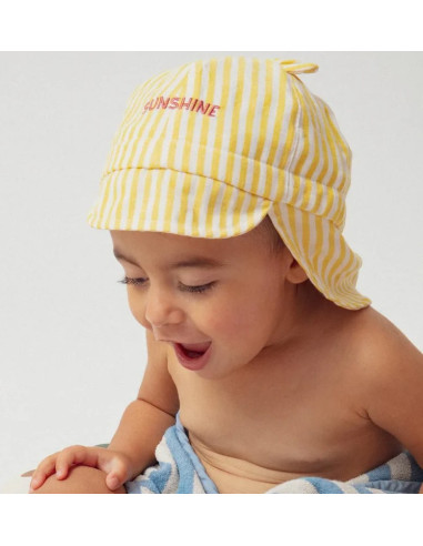Chapeau de soleil flap ourson 6-12M -...