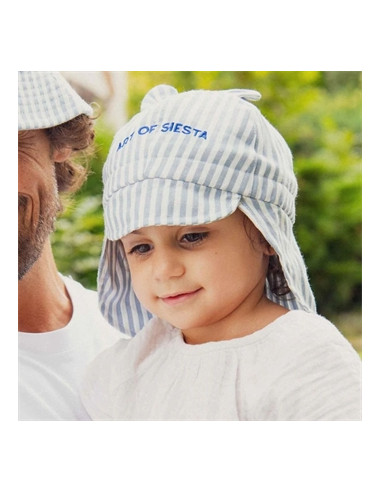 Chapeau de soleil flap ourson 6-12M -...