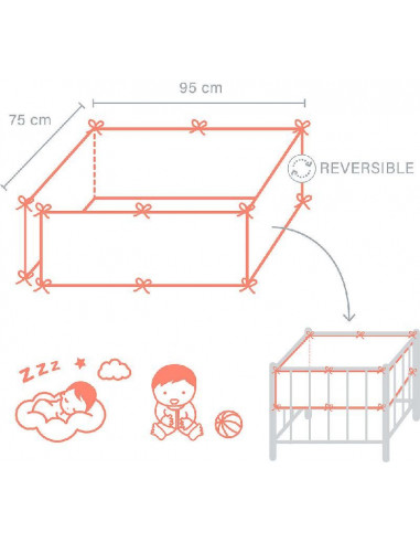 Tour de parc 100/100cm Terry/Softy -...