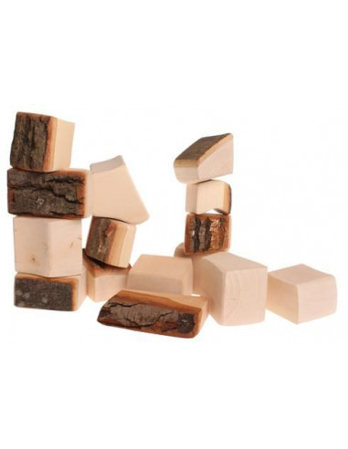 Gros blocs en bois naturel 15 pces -...
