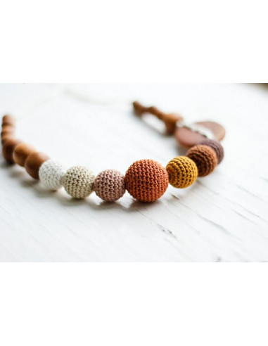 Collier allaitement - Brown & Mustard...