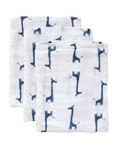 Gants de toilette coton bio - Giraf...