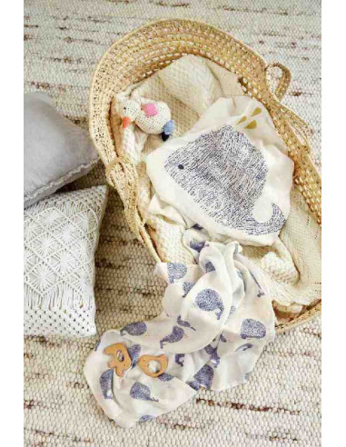 Tetra mousseline bambou 80x80cm 3pc -...